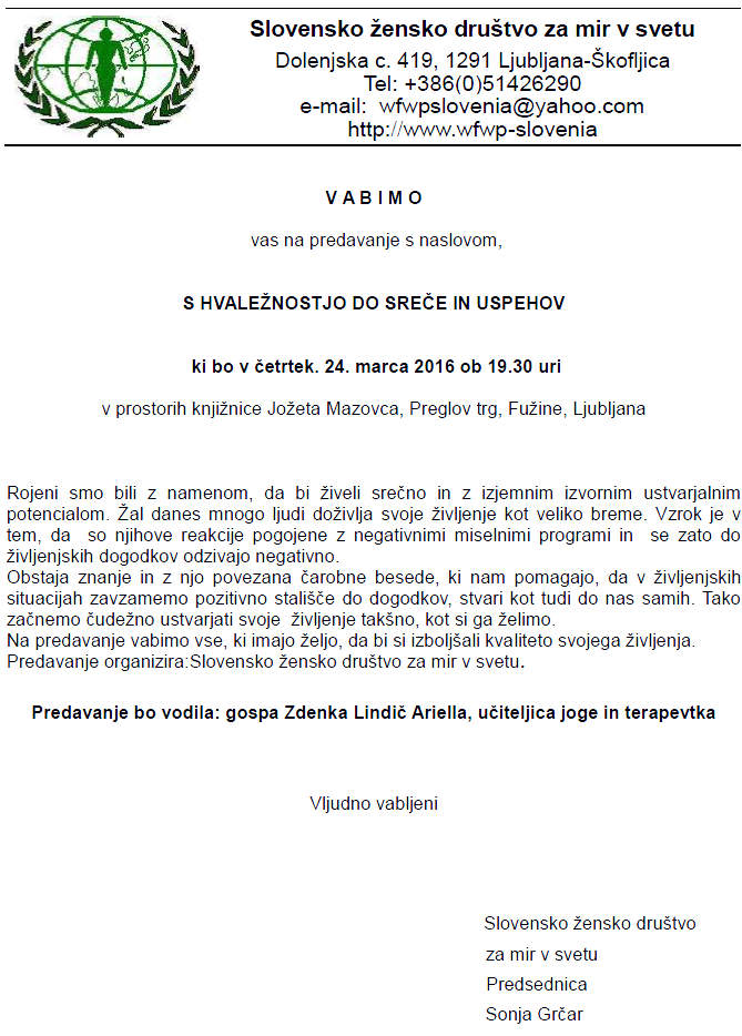 s hvaleznostjo do srece in uspehov
